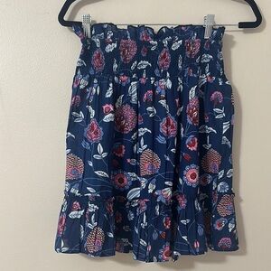 Fitzroy & Willa Women’s Blue Floral Cotton Mini Skirt Sz Medium NWT